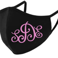 Swirly 3 Letter Monogram Face Mask