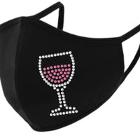 Wine Rhinestone Face Mask