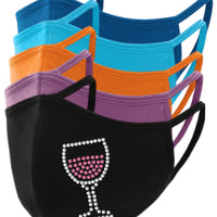 Wine Rhinestone Face Mask