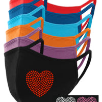 Heart Rhinestone Face Mask