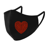 Heart Rhinestone Face Mask