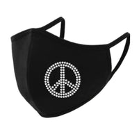Peace Sign Rhinestone Face Mask