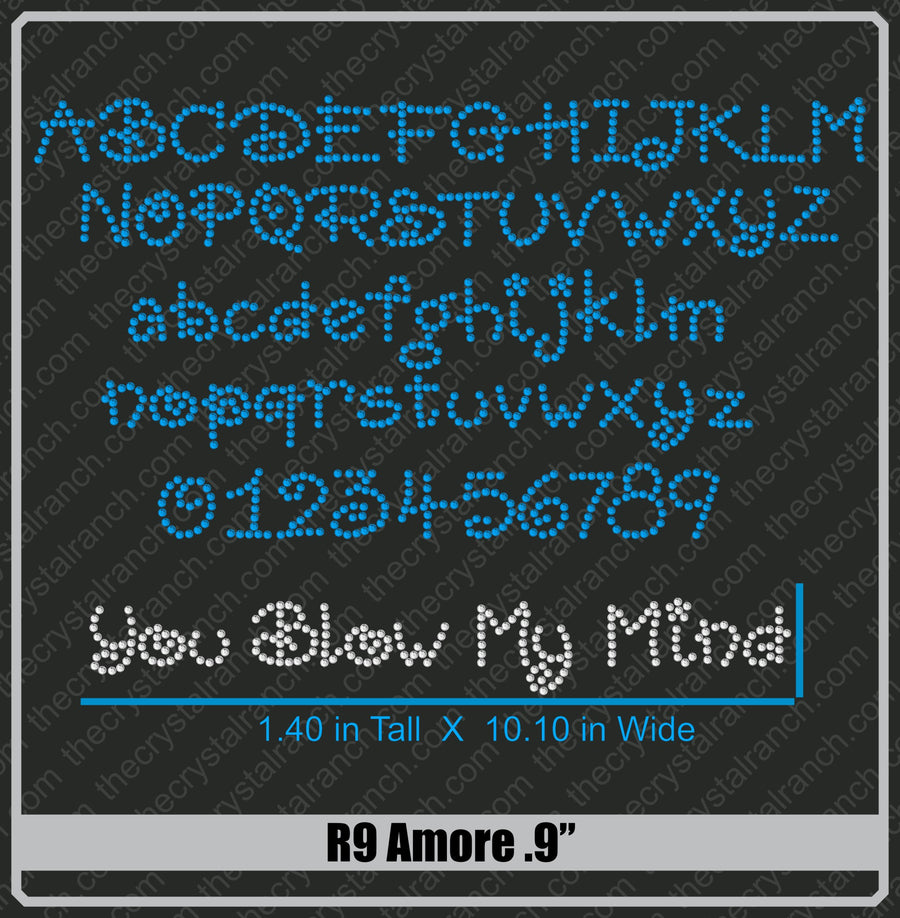 Amore .9 Rhinestone Font R9