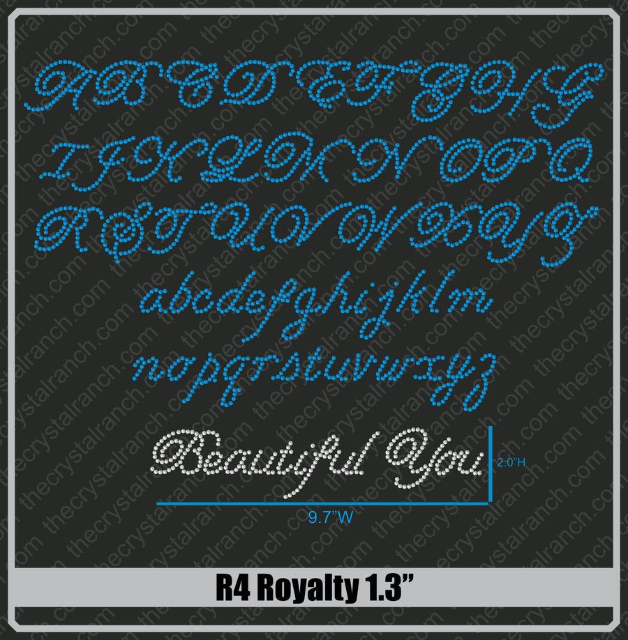 Royalty 1.3 Rhinestone Font R4