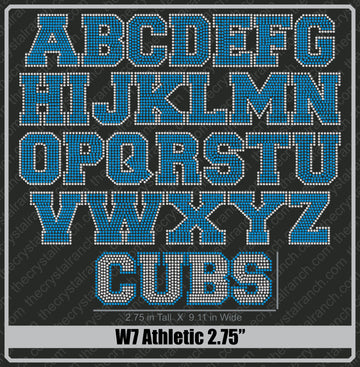 Athletic 2.75 Rhinestone Font W7