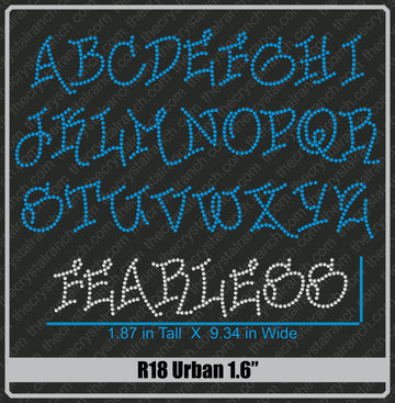 Urban 1.6 Rhinestone Font R18