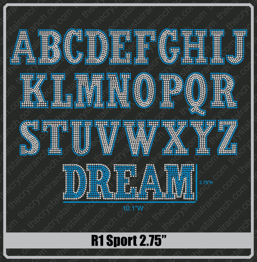 Sport 2.75 Rhinestone Font R1