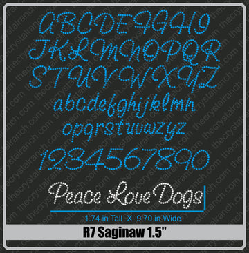 Saginaw 1.5 Rhinestone Font R7