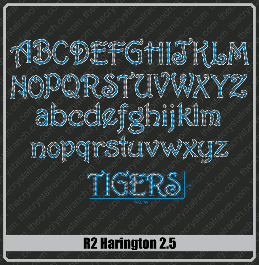 Harington 2.5 Rhinestone Font R2
