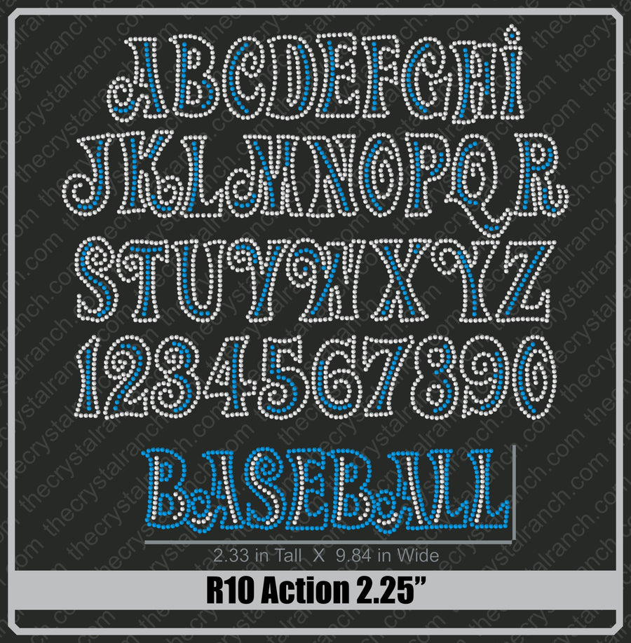 Action 2.25 Rhinestone Font R10