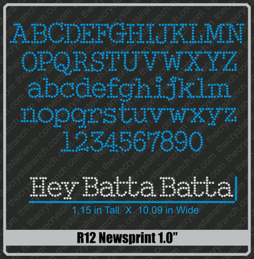Newsprint 1.0 Rhinestone Font R12