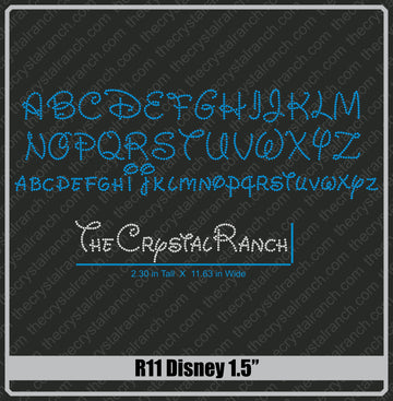 Happy 1.5 Rhinestone Font R11