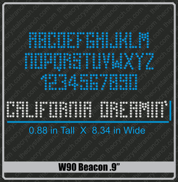 Beacon .9 Rhinestone Font W90