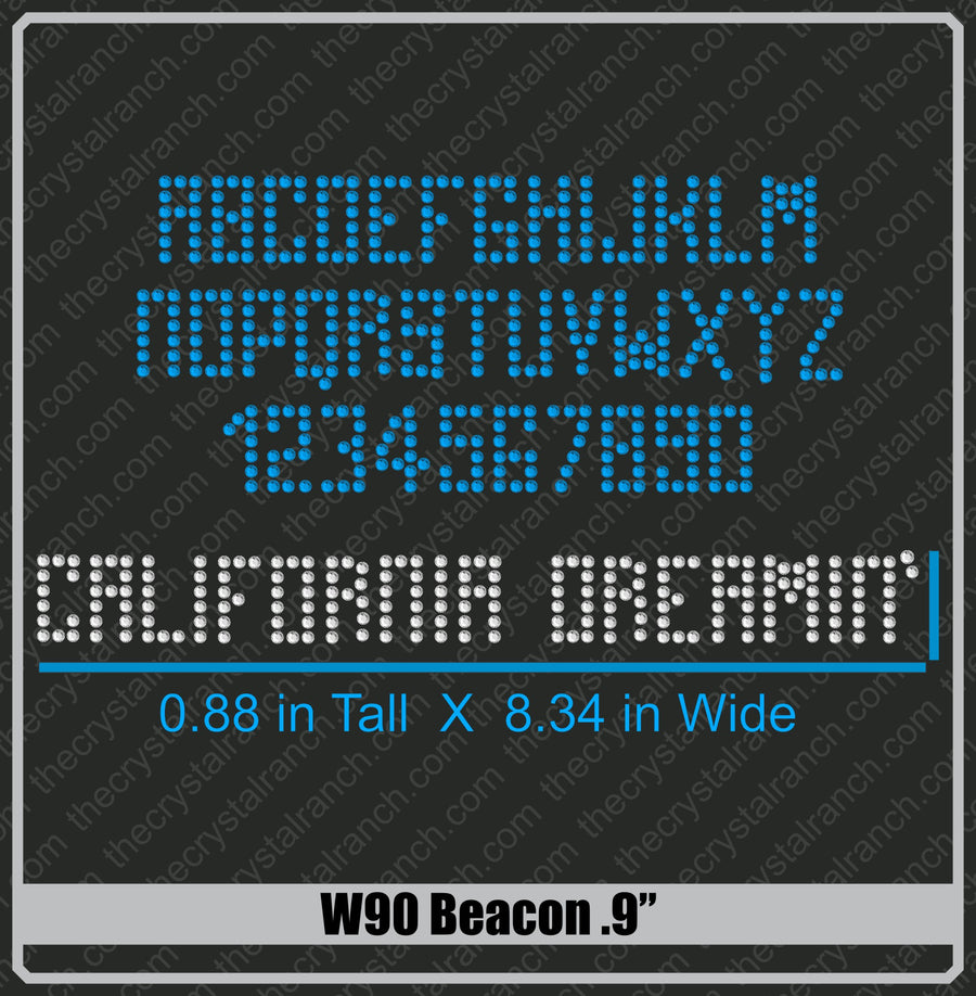 Beacon .9 Rhinestone Font W90