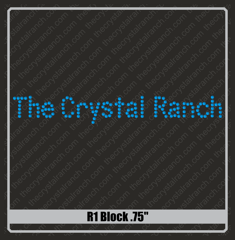 Block .75 Rhinestone Font R1