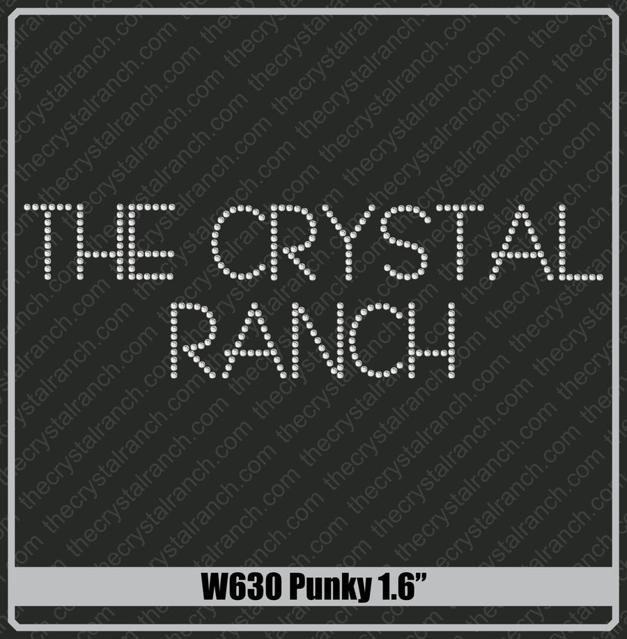 Punky 1.6 Rhinestone Font W630