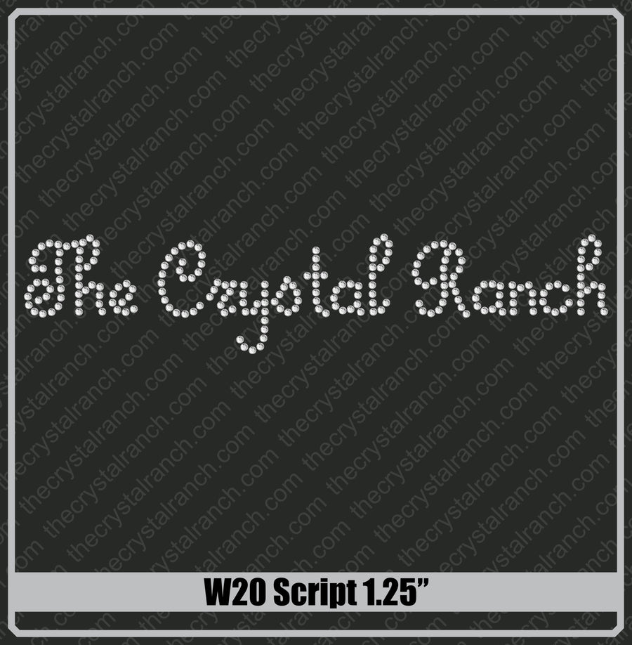 Script 1.25 Rhinestone Font W20