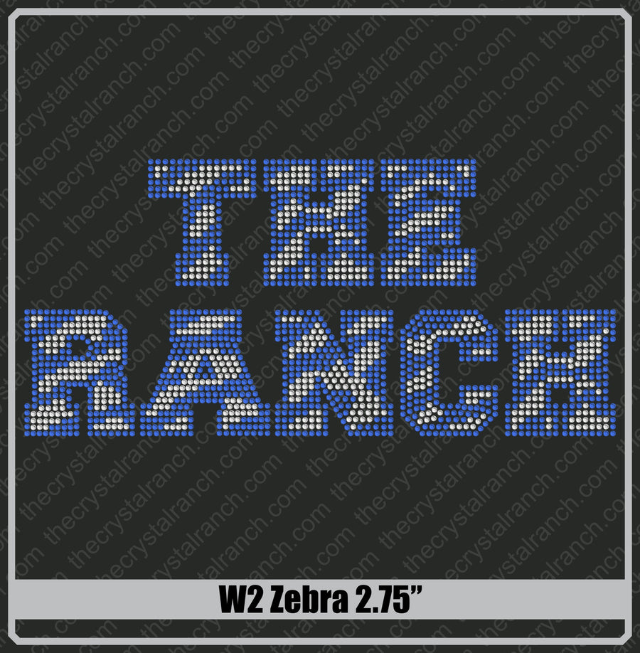 Zebra 2.75 Rhinestone Font W2
