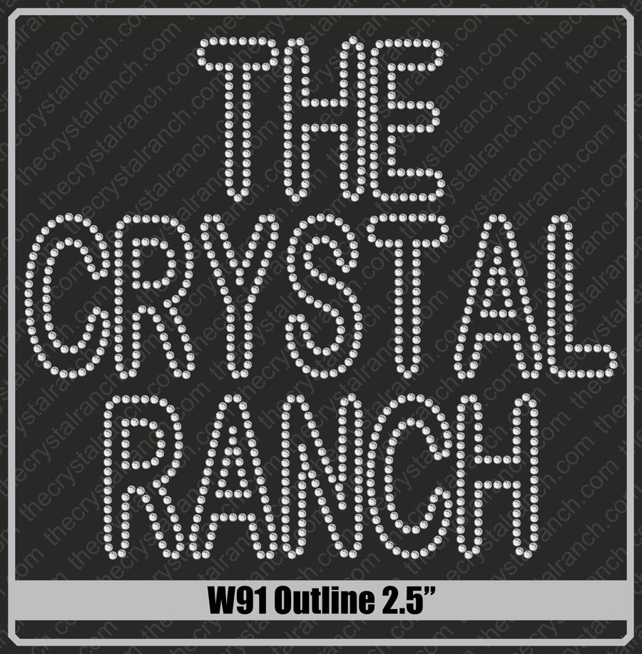 Outline 2.5 Rhinestone Font W91