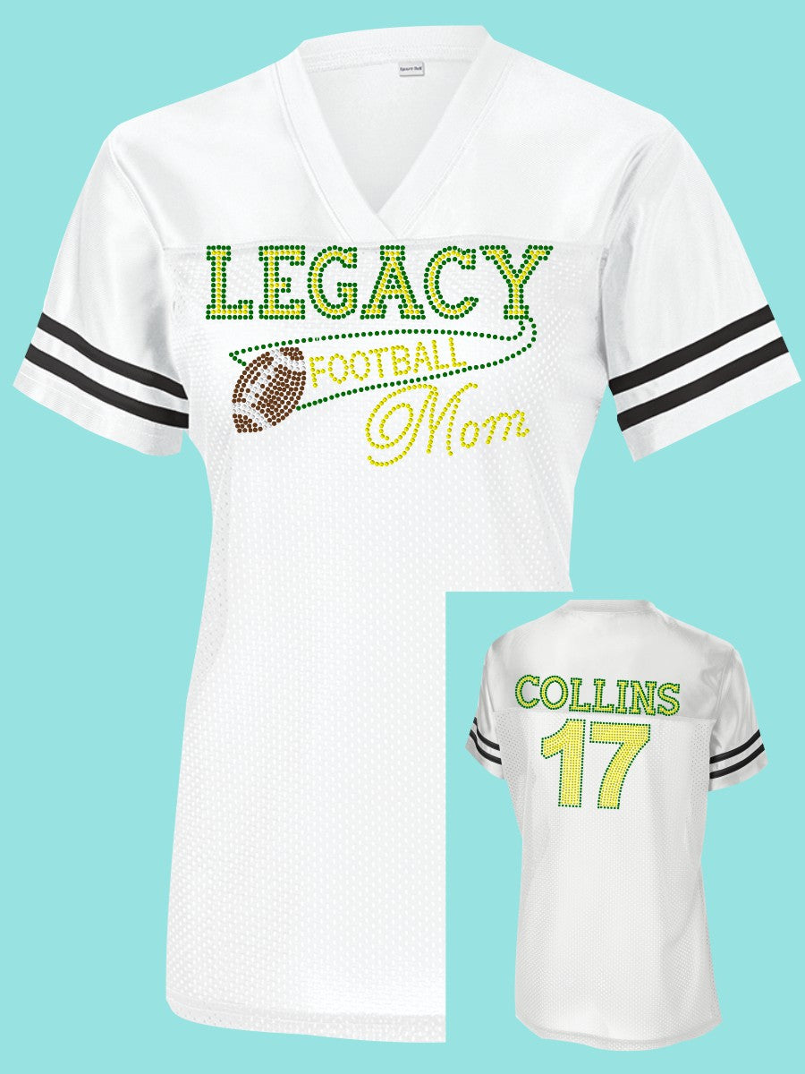 Legacy Eagles Football and Cheer MOM Rhinestone Jersey