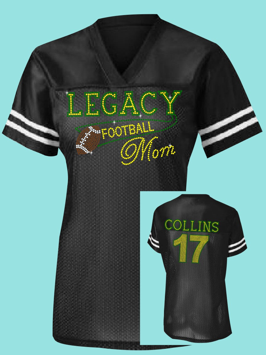 Legacy Eagles Football and Cheer MOM Rhinestone Jersey