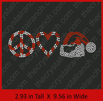 Peace Love Santa Rhinestone Transfer H002
