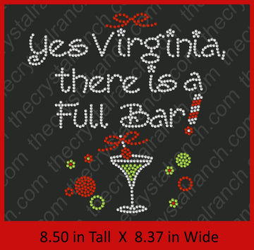 Yes Virginia, there is a full bar! Rhinestone Transfer H084