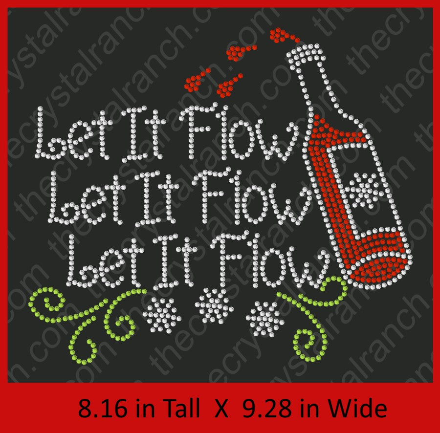 Let It Flow Wine Rhinestone Transfer H116