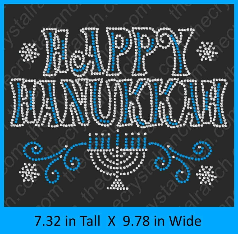 Happy Hanukkah Rhinestone Transfer H149