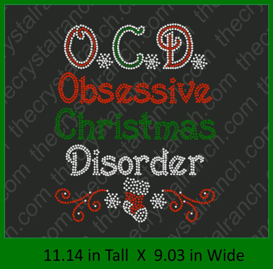 Obsessive Christmas Disorder Rhinestone Transfer H203