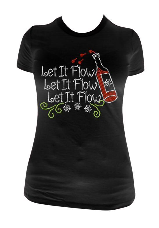 Let It Flow Wine Rhinestone Transfer H116