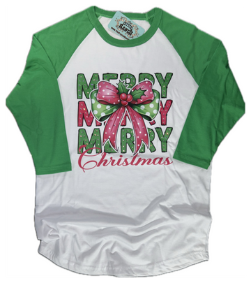 Merry Merry Merry Bow Tee HV196
