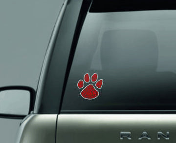 Paw Print 4in Rhinestone Decal DT227