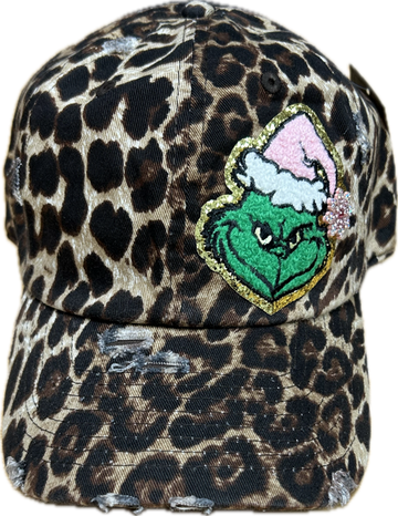 Pink GR Patch on a Leopard Cap