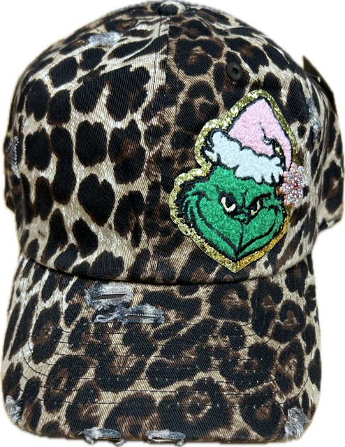 Pink GR Patch on a Leopard Cap