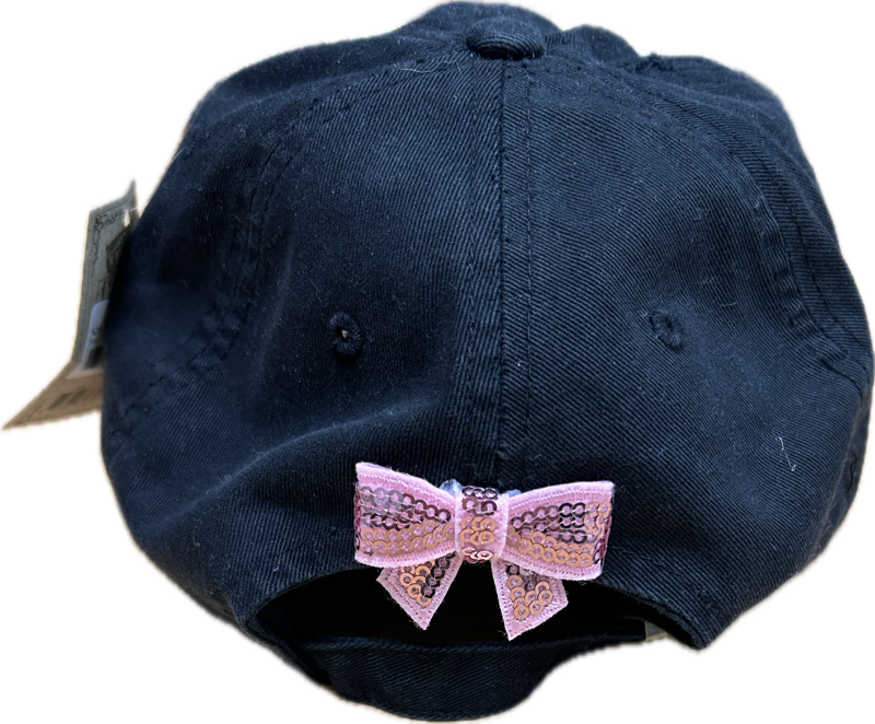 Pink Santa Patch on a Black Cap