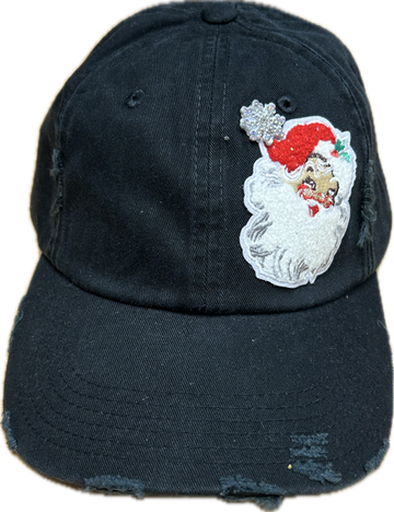 Red Santa Patch on a Black Cap