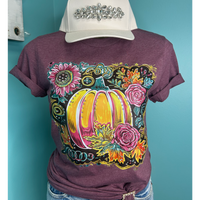 Floral Pumpkin Tee HTV093