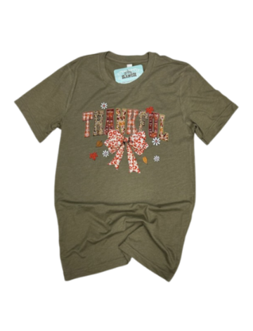 Thankful Bow Tee HTV083