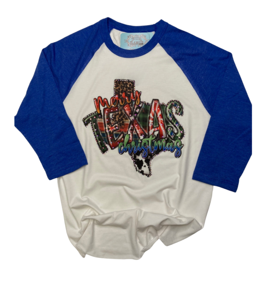 Merry Texas Christmas Raglan tee HV150