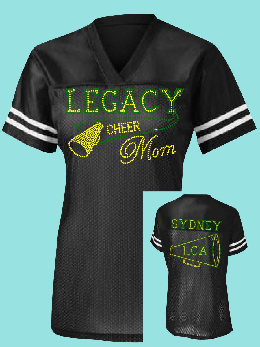 Legacy Eagles Football and Cheer MOM Rhinestone Jersey