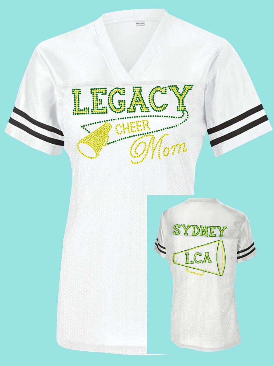 Legacy Eagles Football and Cheer MOM Rhinestone Jersey