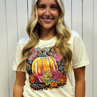 Floral Pumpkin Tee HTV093