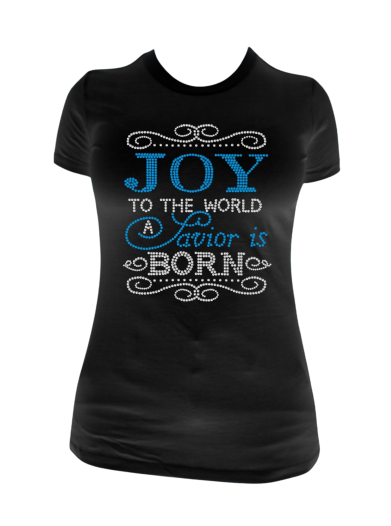 Joy To The World. A Savior is Born Rhinestone Transfer H140