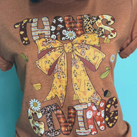 Thanksgiving Bow Tee HTV084