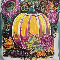 Floral Pumpkin Tee HTV093