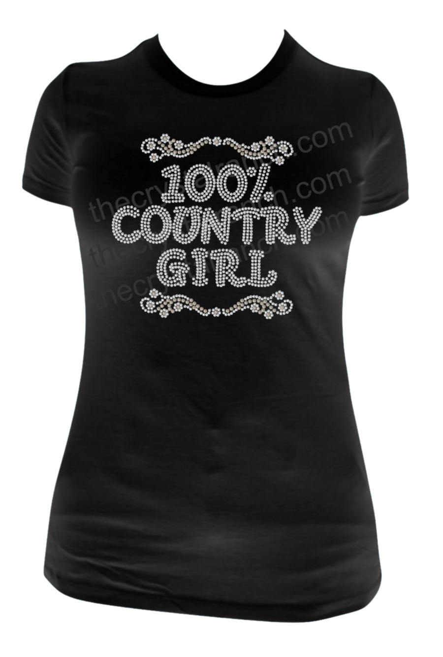 100% Country Girl Rhinestone Transfer R110