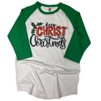Keep Christ in Christmas Raglan tee HV136