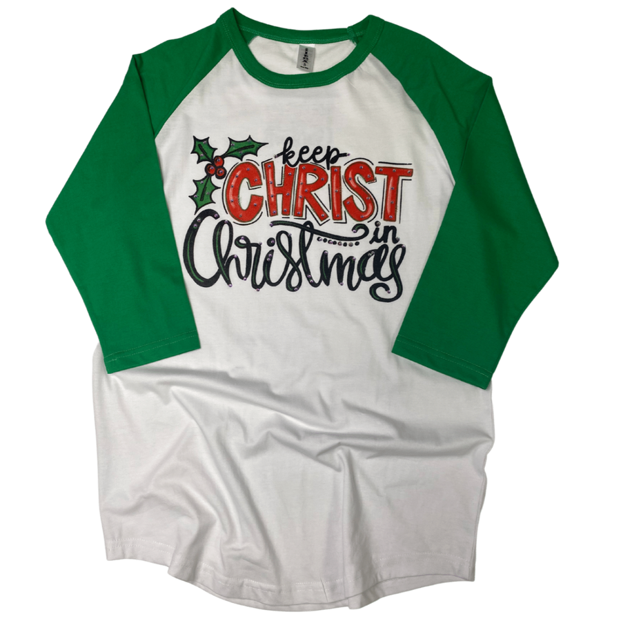 Keep Christ in Christmas Raglan tee