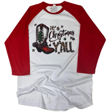 It's Christmas Y'all Raglan Tee HV132